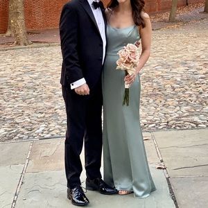 Amsale Everly bridesmaid dress, color Jade